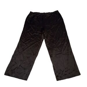 READ Eileen Fisher 100% Silk Womens Black Pull On Cropped Pants Medium Staple